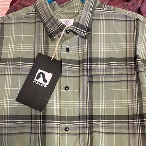 Stylish Olive Plaid Button-Down Shirt for Men New with tags